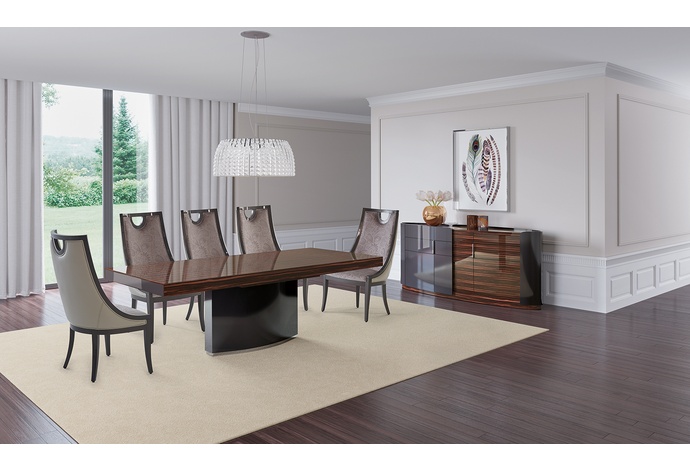 Mediale Rectangular Extension Dining Table w/ Valentino Base